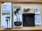 SONY MDR-XB55 Bass Booster In-Ear Headphones In-line Remote Mic Green From Japan