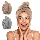 2 Pack Microfiber Hair Towel Wrap for Women, Super Absorbent Quick Dry Hair T...