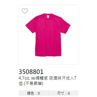 在飛比找蝦皮購物優惠-3508801-絲綢觸感 吸濕排汗成人T恤 (不易昇華)