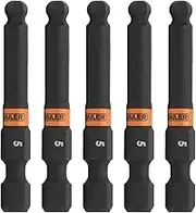 Railer Ball-End Hex 5mm Impact Driver Bit - Allen Wrench Drill Hex Bits. 1/4 Quick Release S2 Steel 2 inch 5mm Ball-End Hex Bits. (5 Pack)