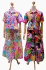 Outfit Set 2pcs., Blouse + Flared Pants, Boho 90s, Patchwork Handmade by Thai.