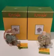 DEPT 56 Krinkles NOAH'S ARK ELEPHANT set of 2- Patience Brewster -- NEW in BOXES