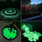 50/200PCS Glow in the Dark Rocks Outdoor Luminous Glowing Pebbles Stones Rocks f