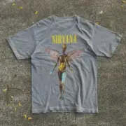1993 Nirvana In Utero Merch, 2 Sided,90s Vintage Graphic Men T-Shirt 104608