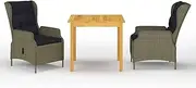 3 Piece Garden Dining Set Brown, Conversation Sets