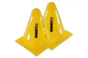 2x Summit Flexi Cones Soccer Rugby Fitness Exercise Sports Training Cone Yellow