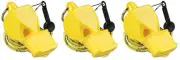 Fox 40 Classic CMG Safety 3-Chamber Pealess Whistle + Lanyard, Yellow (3-Pack)