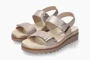 Mephisto Womens Dominica Leather Sandal - Light Taupe Boa NEW