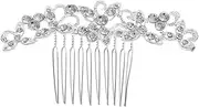 FOYTOKI Rhinestone Bride Hair Comb Elegant Wedding Headdress for Women Chic Hair Accessories for Parties Unique Silver Design present for Special Occasions