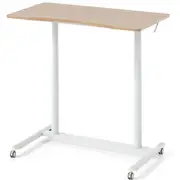 Giantex C-Shaped Stand Desk Mobile Standing Desk w/Lockable Wheels Computer Workstation Natural