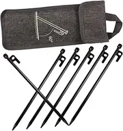 UPKOCH 1Set Metal Tent Pegs Ground Stakes for Camping Durable Outdoor Tent Accessories Easy to Use Wind Resistant for Tents and Canopies Includes Carry Bag