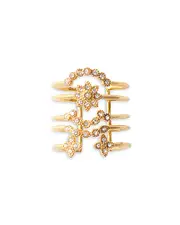 Maje Crystal Multirow Cuff Statement Ring