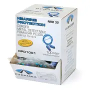 Pyramex DPD1001 NRR 32dB Corded Metal Detectable Foam Ear Plugs - Blue 100 Pair