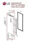 LG GENUINE PART #ADD75796001 LG FRIDGE DOOR LEFT HAND / GF-B590PL