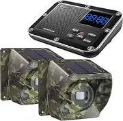 Solar Driveway Alarm Wireless Outside 1800ft Range, Outdoor Motion Sensor & Detector Driveway Alert System with Rechargeable Battery/Weatherproof/Mute Mode (1&2-Camouflage)