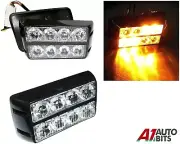 Amber 8 LED Car Truck Emergency Beacon Lights Hazard Flash Strobe Bar Warning
