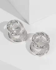 Silver Knotted Loops Earrings