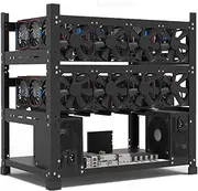 Mining Rig Frame for 12GPU, Steel Open Air Miner Mining Frame Rig Case, Support to Dual Power Supply for Crypto Coin Currency Bitcoin ETH ETC ZEC Mining Tools - Frame Only, Fans & GPU is not Included
