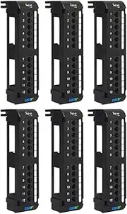 ICC CAT5e Vertical Patch Panel with 12 Ports in 6-Pack