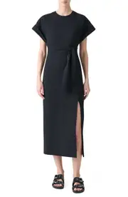 Akris punto Dot Cutout Back Dolman Sleeve Midi Dress