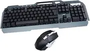 Tofficu 1Set Wireless Gaming Keyboard Mouse Ergonomic Floating Keycaps Water Resistant Multimedia Keys Plug Play for Computer Gaming Black