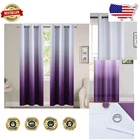 Elegant Purple Ombre Blackout Curtains - Machine Washable, Grommet Top, 2 Panels