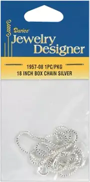 Darice Jewelry Designer Slimpack Box Chain 18 Inches Silver