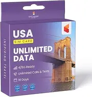 SimCorner USA Travel SIM Card (4G Data,16 Days) - 3-in-1 Data SIM Card - Standard, Micro & Nano SIM Card - Unlimited Calls & SMS to US, Hawaiian Mobiles & Landlines