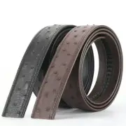 1pc No Jointed Men's Luxury South African Ostrich Skin Belt for Automatic Buckle