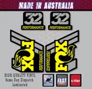 FOX style PERFORMANCE 32 Fork Decals Stickers YELLOW/grey/black. laminated