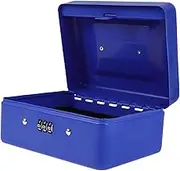 Box Cash Box Piggy Bank Coin Storage Jar Safe for Money Small Locker Safe Bank Cash Container Cabinet Locks with Combination Lock Coins Saving Pot Change Holder Case Iron Blue HOMSFOU