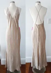 Champagne Nude Dress size SMALL 1920s 1930s Great Gatsby Party Flapper Hollywood