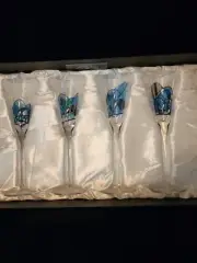 Cornet Barcelona "Nativity " Champagne Flutes Set 6 In Blue