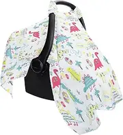 Car Seat Covers for Kids, Lightweight Kid Stroller, Breathable Child Carrier, Lightweight Summer Stroller Sun Shade Canopy with Dinosaur & Flower for Girl Boy