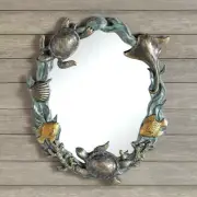 SPI Home Sealife Oval Wall Mirror ~~ Turtles / Fish / Shells ~~ NEW