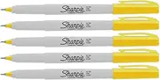 SHARPIE Permanent Markers, Ultra Fine Point, 5-Count (YELLOW)