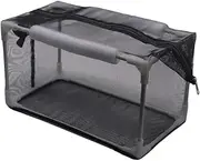ShengQuanHao Aquarium Breeder Net Isolation Box Nylon Network with Hohlen Foam Flower Sticks Versatile with Zipper for Fish -breeding, 42x22x22cm