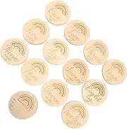 RORPOIR Milestone Cards 13pcs Wooden Monthly Milestone Discs Solid Wood for 's Growth Memories