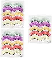 Baluue 3sets Halloween Party False Eyelashes Makeup Eyelashes Long Length Natural Beauty Tools 5pairs*3