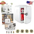 Versatile 4L Marble White Mini Fridge - Cooling & Warming for Food & Drinks
