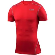 TCA Pro Performance Mens Compression Top Red Short Sleeve Running Run T-Shirt