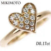 在飛比找蝦皮購物優惠-MIKIMOTO 18k金 750 玫瑰金 天然鑽石戒指 愛