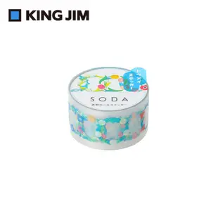 KING JIM Hitotoki Soda透明PET卷狀膠帶/ 單張貼紙款/ 20MM/ 花環/ 宮下和設計款