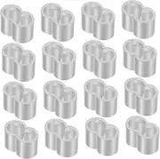 Veemoon 25pcs Elastic Rope Aluminum Buckle Crimping Loop Sleeves Wire Rope End Crimp Terminals Clamp Connector Splice Ferrule