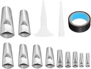 17pcs Stainless Steel Set Nozzles Sealant Caulk Accessories for Windows Sinks Kitchen Bathroom