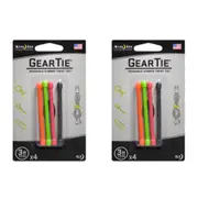 8pc Nite Ize 3in Rubber Gear Tie Reusable Wire Twist Organiser Assorted Colours