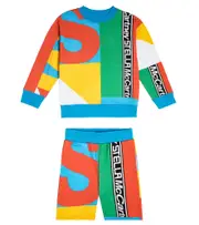 [Stella McCartney Kids] Stella McCartney Kids Printed cotton sweatshirt and shorts set Y 3 multicoloured