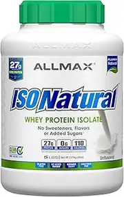ALLMAX Nutrition IsoNatural, Pure Whey Protein Isolate, The Original, Unflavored, 5 lbs (2.25 kg)
