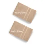 2 new CAMEL Charter Club Elite 100% Hygro Cotton 33x64 inch BATH SHEETS
