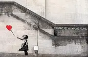 [ZENDA] Balloon Girl Wall Art Banksy Graffiti Canvas Art Picture Painting For Bedroom Office Framed Ready to Hang